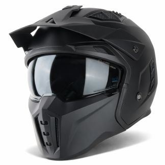 VINZ Kioto Streetfighter helm - Mat Zwart (tweede kansje)