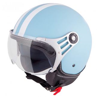 VINZ Fashionhelm - Licht Blauw Streep