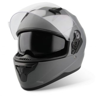 Vinz Kennet titanium integraalhelm scooterhelm motorhelm Zonnevizier vooraanzicht open vizier